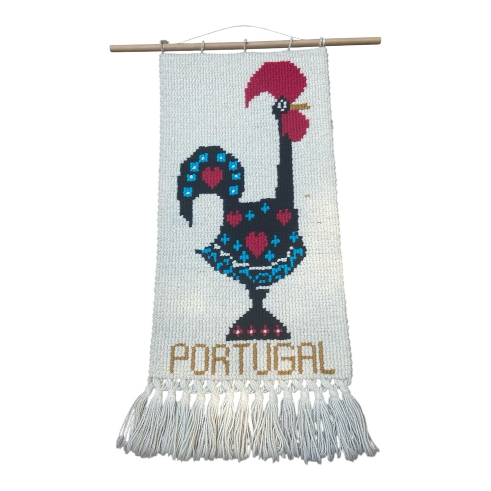 Vintage Portugal Rooster Textile Wall Hanging Folk Art - Picture 14 of 14